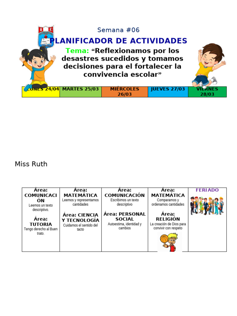 6° Planificador Semanal | PDF | Crecimiento personal y profesional