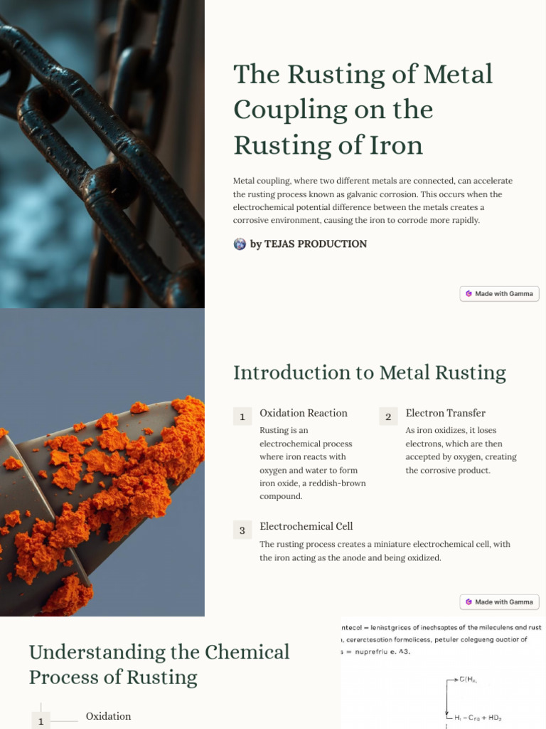The Rusting of Metal Coupling On The Rusting of Iron | PDF
