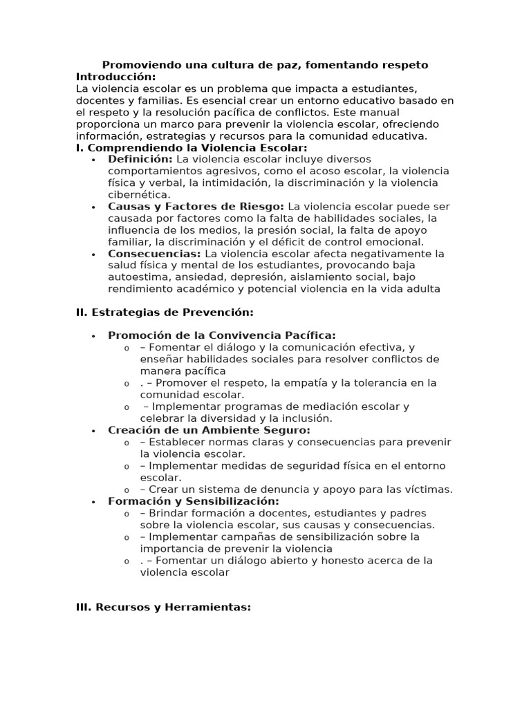 Manual de Prevención de La Violencia Escolar | PDF | Violencia | Evaluación