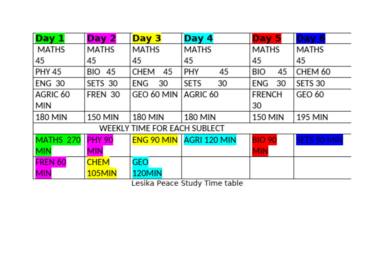 lesika-peace-study-time-table-pdf