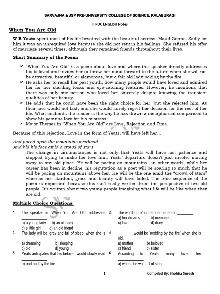 When You Are Old-For-Group | PDF