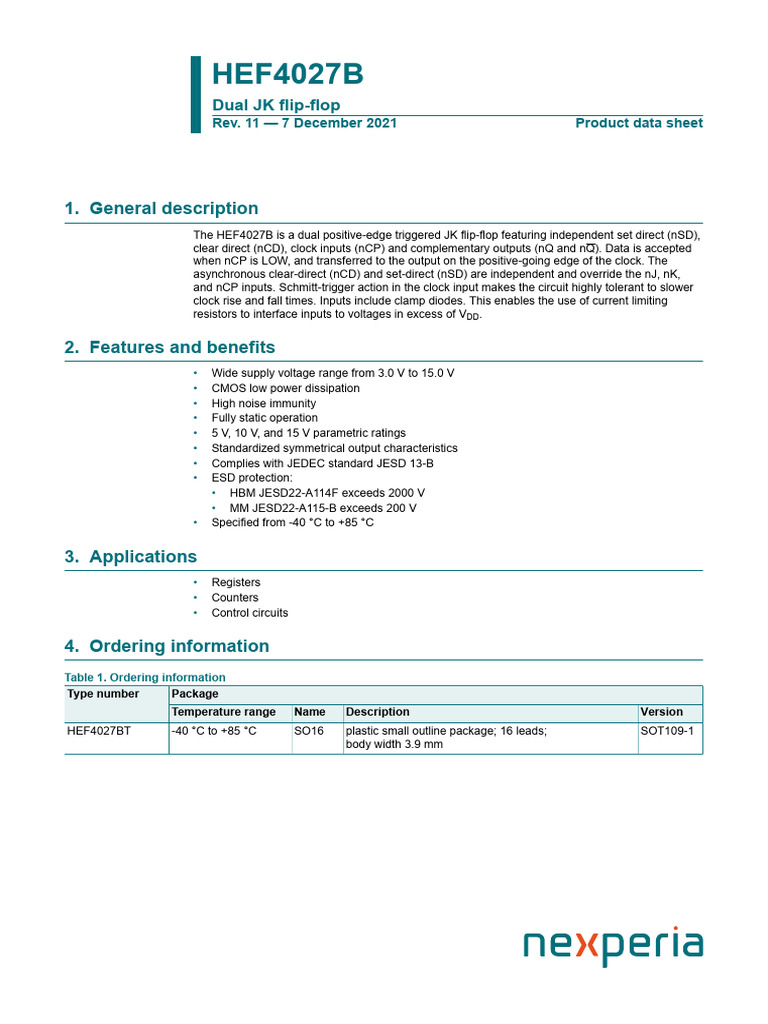 Hef4027b 2937911 | PDF