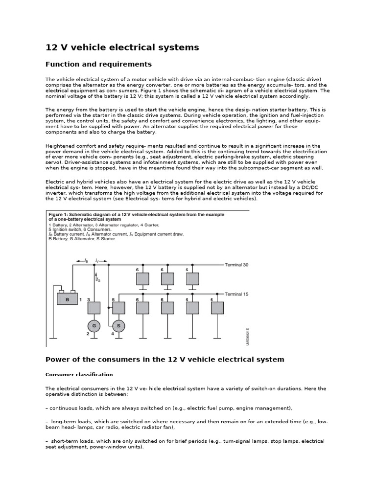 12 V Vehicle Electrical Systems | PDF