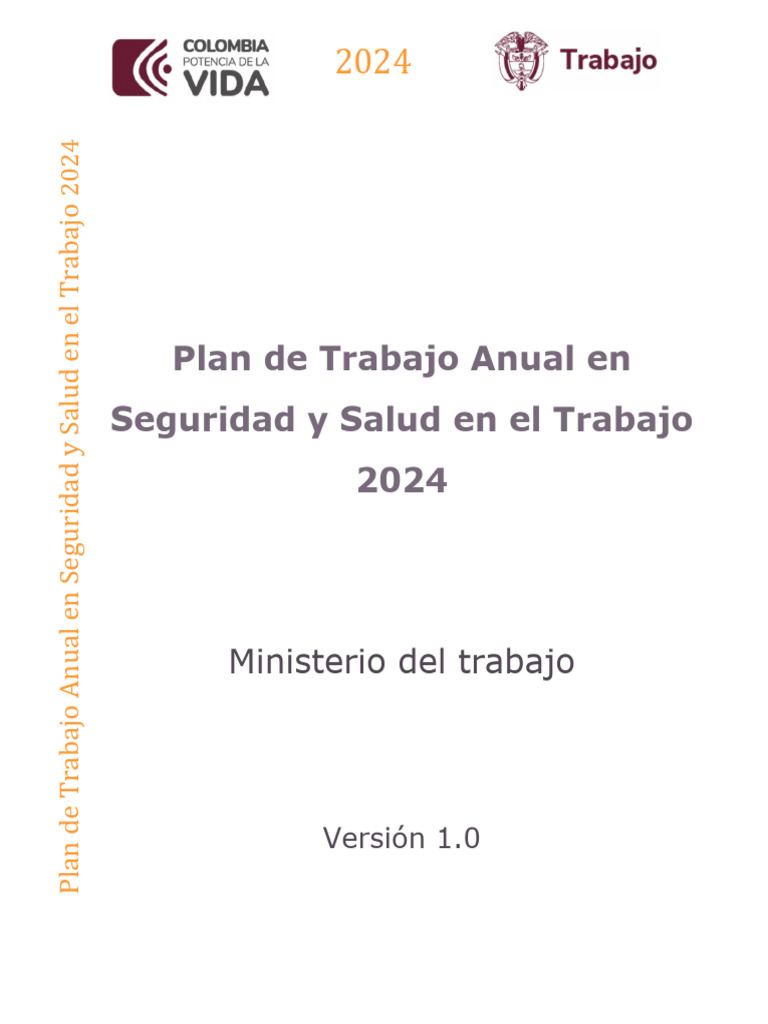 Plan de Trabajo Anual en Seguridad y Salud en El Trabajo 2024 - V1.0 | PDF