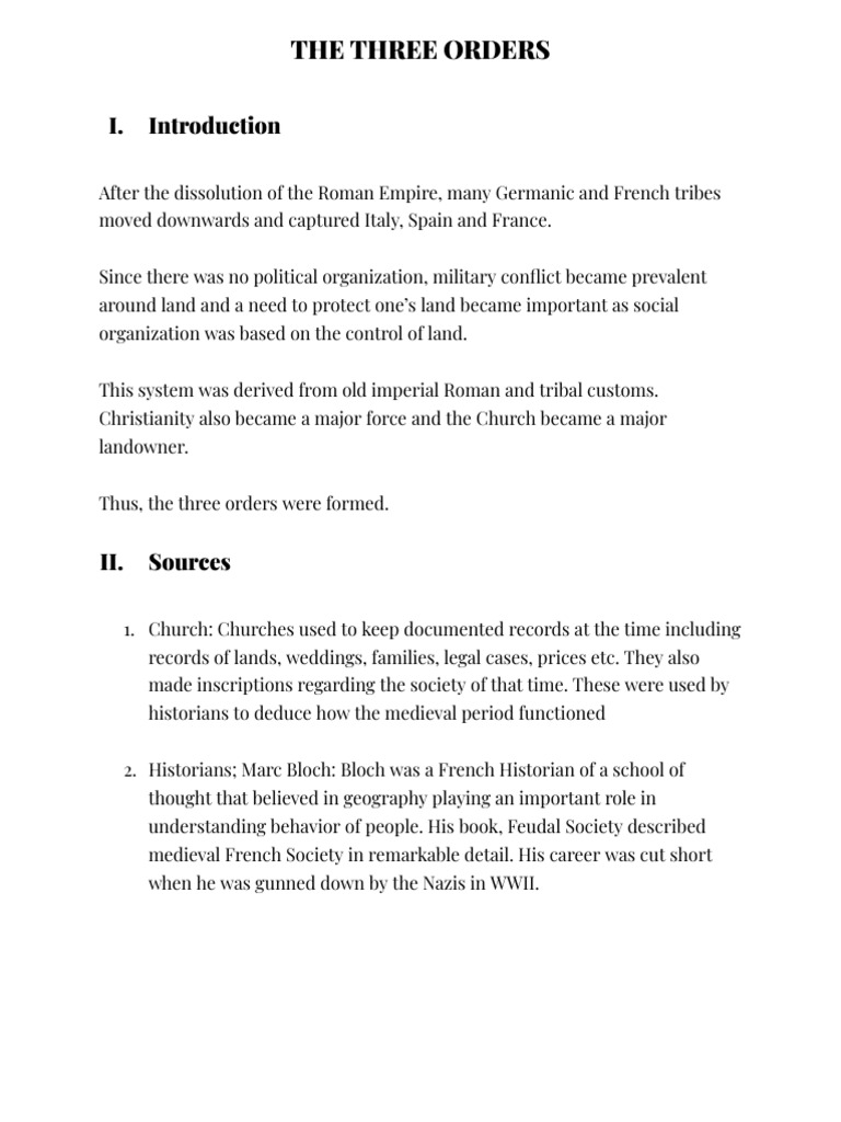 The Three Orders | PDF