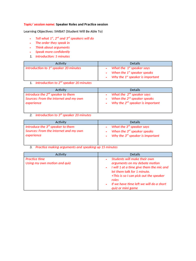 (Outline Sample) Name of The Session - Date | PDF