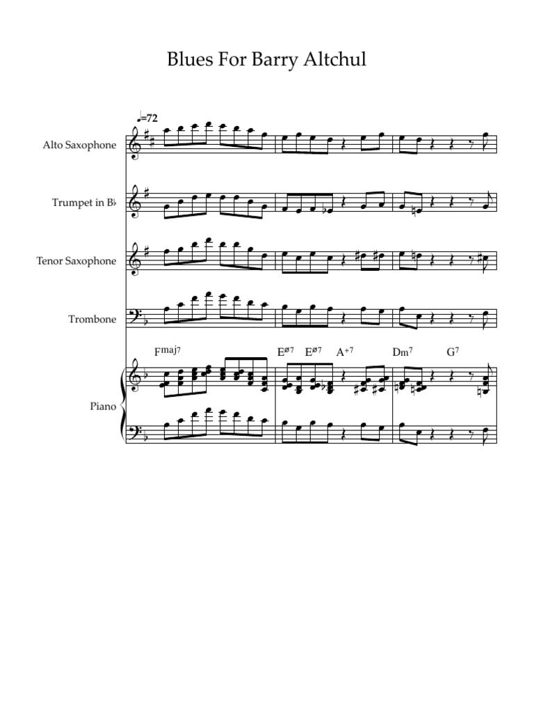 Blues For Barry Altschul - Full Score | PDF