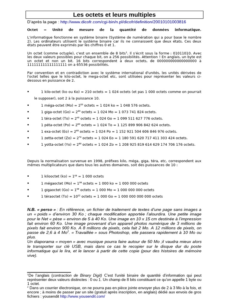 Octets | PDF
