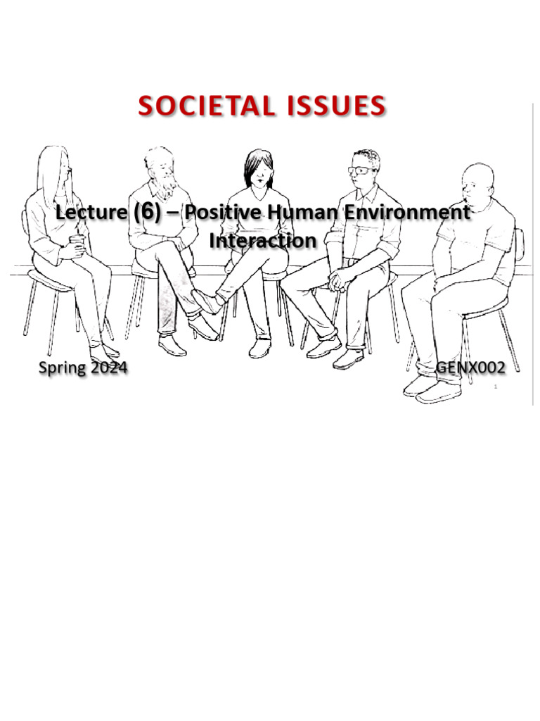 Lecture 6 Positive Human Environment Interaction | PDF