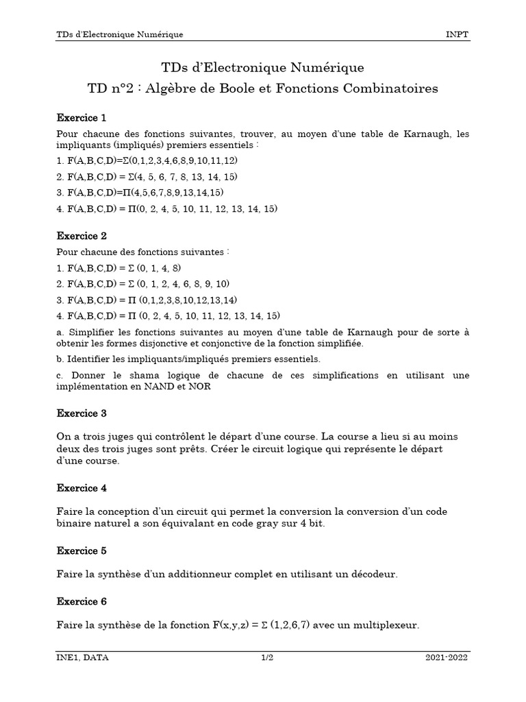 TD 2 en | PDF