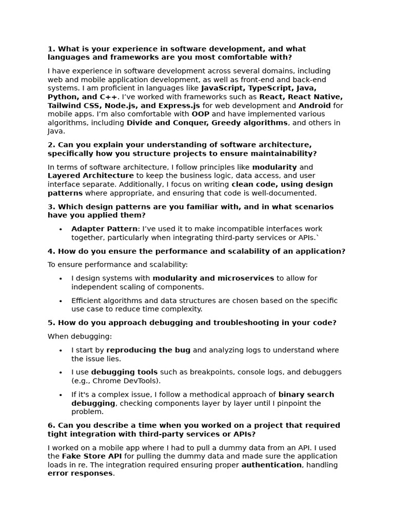 Interview Questions | PDF