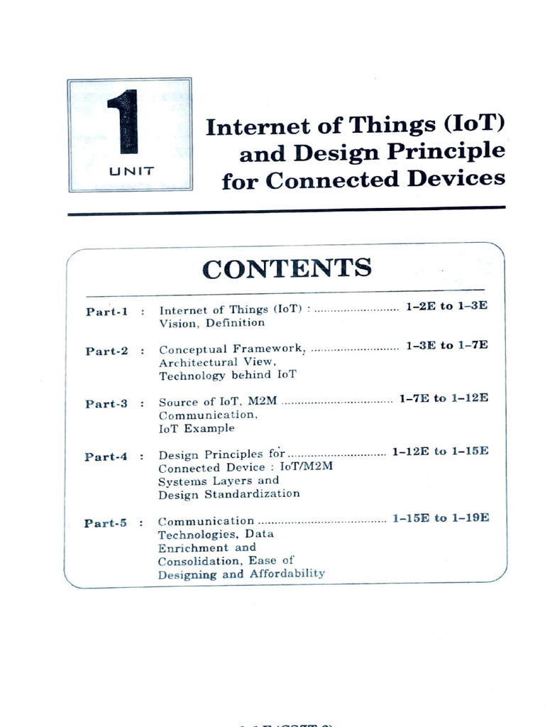 Internet of Things Nots (Unit-I) | PDF