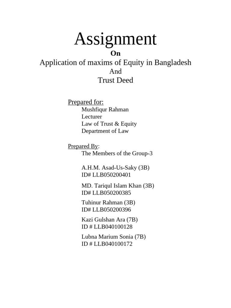 Maxims Of Equity Pdf Equity Law Law