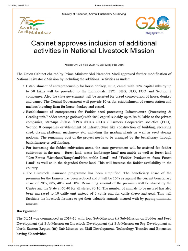 Livestock Mission Expansion Approved | PDF | Livestock | Agriculture