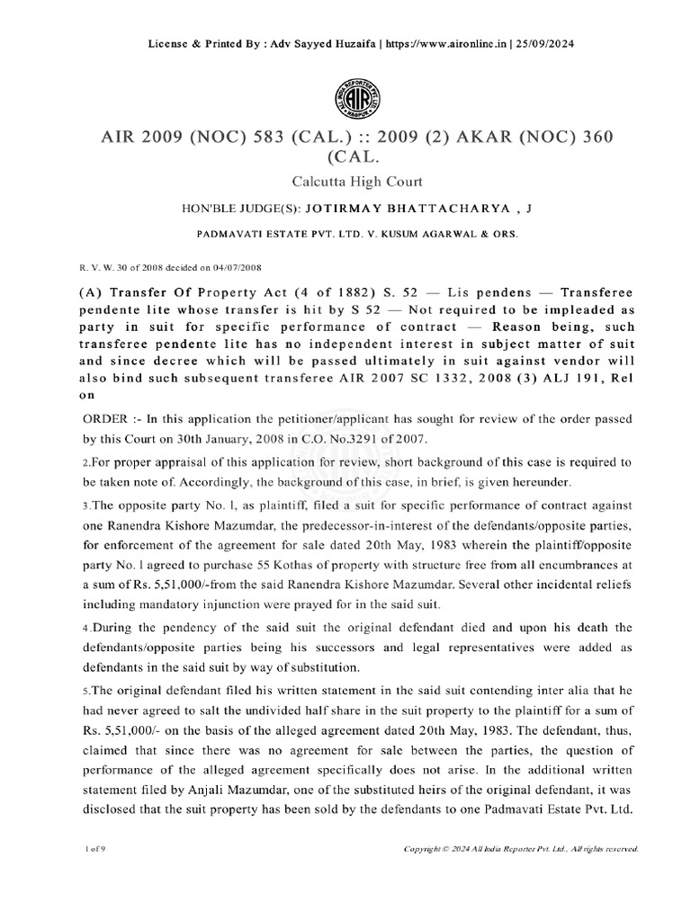 Air 2009 (Noc) 583 (Cal.) | PDF