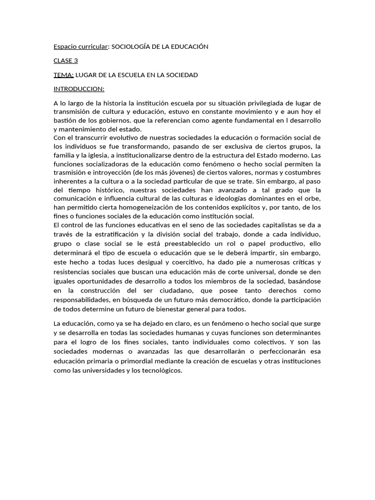 Rol de la Escuela en la Sociedad Actual | PDF | Sociedad | Escuelas