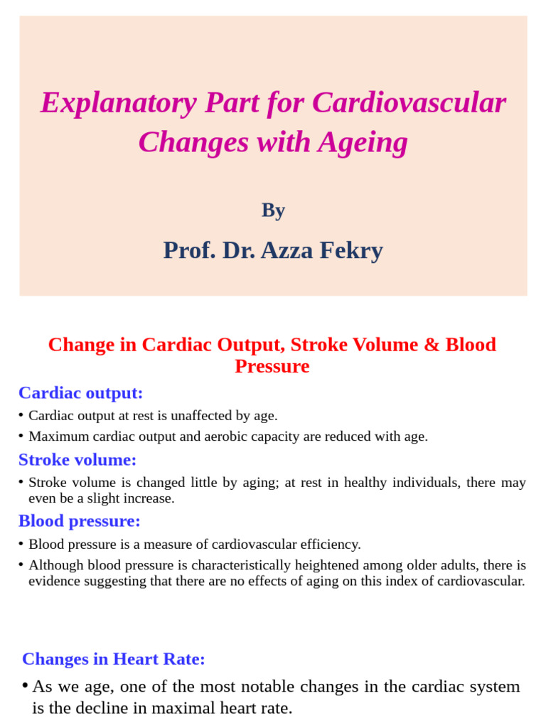 Cardiovascular Aging: Heart Rate & Output Changes | PDF | Heart Rate ...