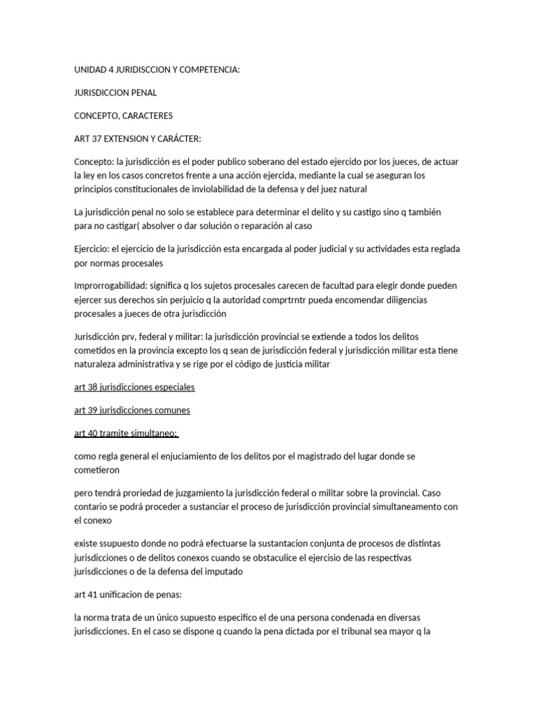 Unidad 4 Juridisccion y Competencia | PDF | Jurisdicción | Sentencia (ley)