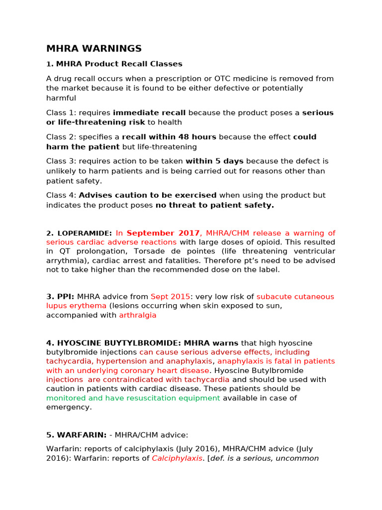 Mhra Warnings | PDF