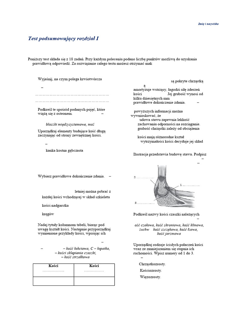 Test 3 Aparat Ruchu | PDF