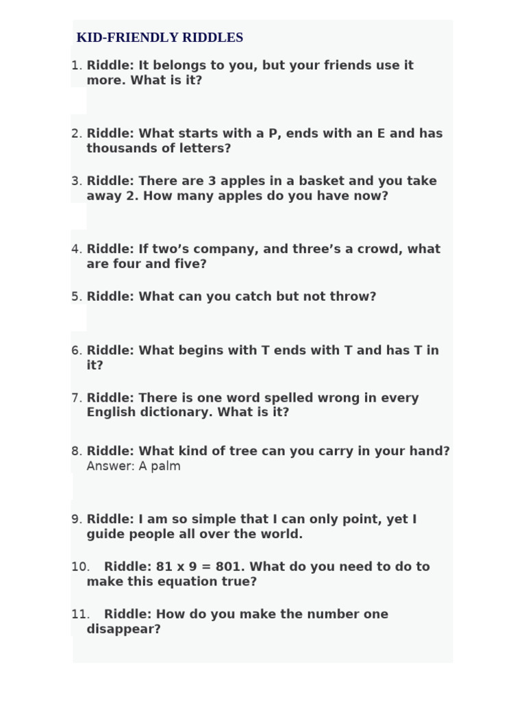 Riddles, 1 | PDF