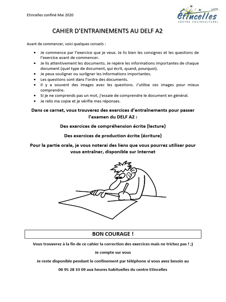 Cahier Dentrainement DELF A2 | PDF