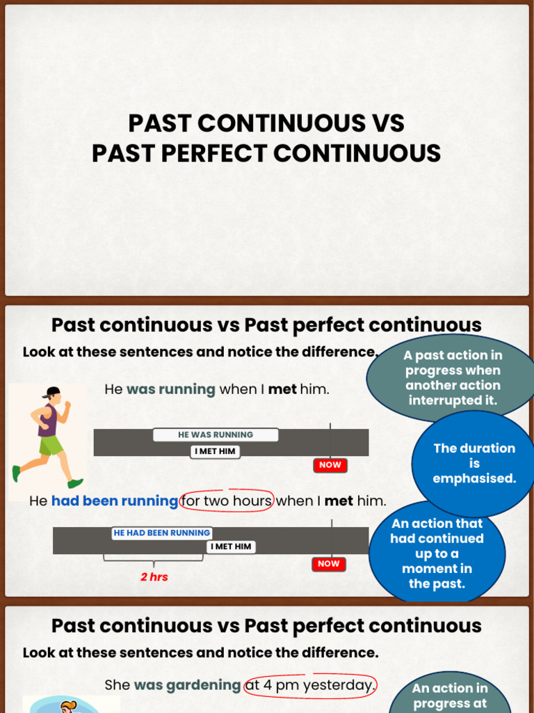 Past Continuous Vs Past Perfect Continuous | PDF