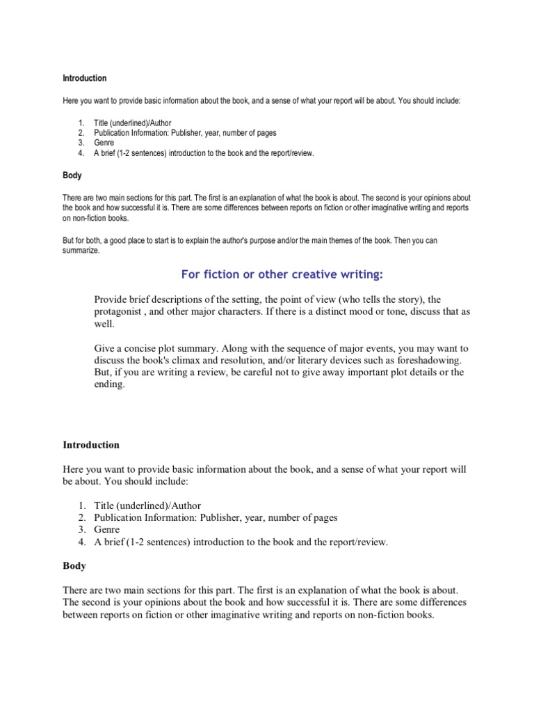 How To Write A Book Report | PDF | Foreign Language Studies | General ...