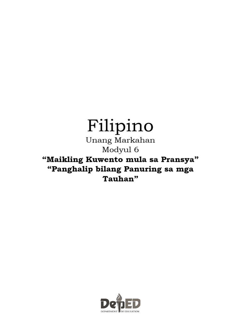 Grade 10 Module 6 Quarter 1 Filipino Pdf