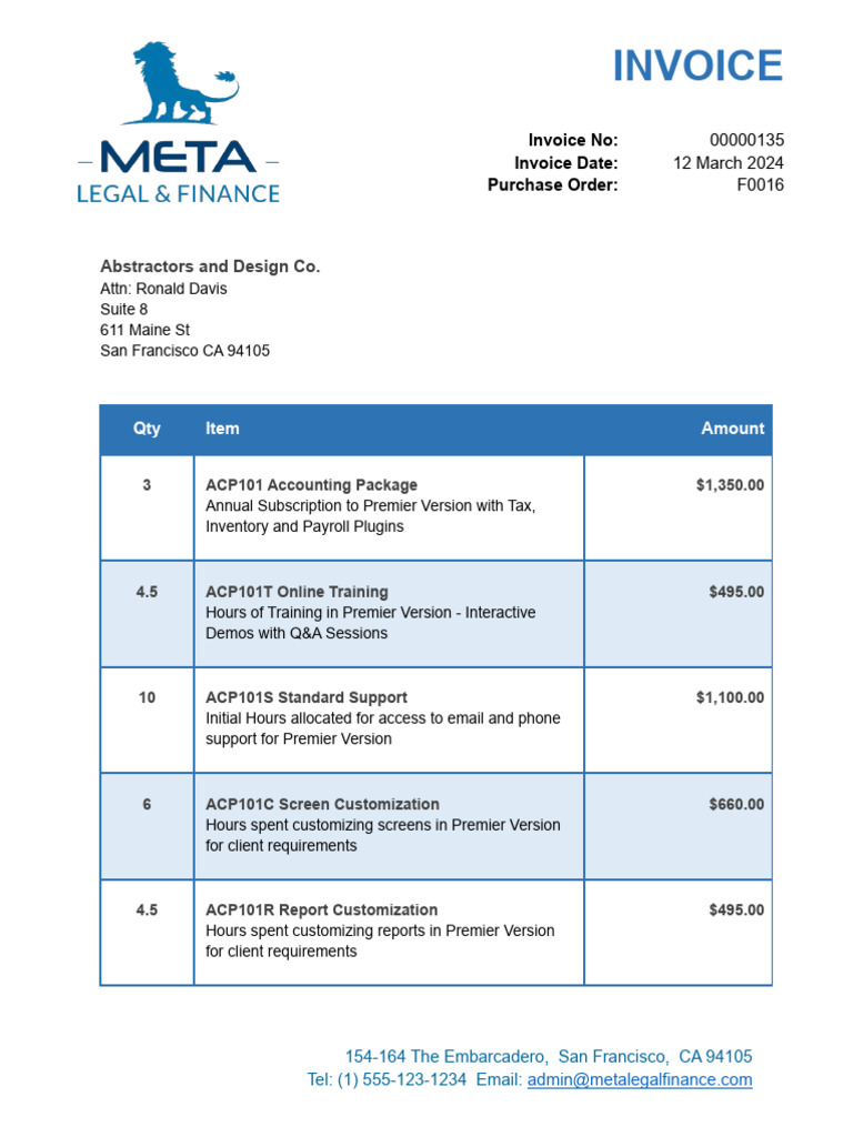 Multi Page Invoice | PDF