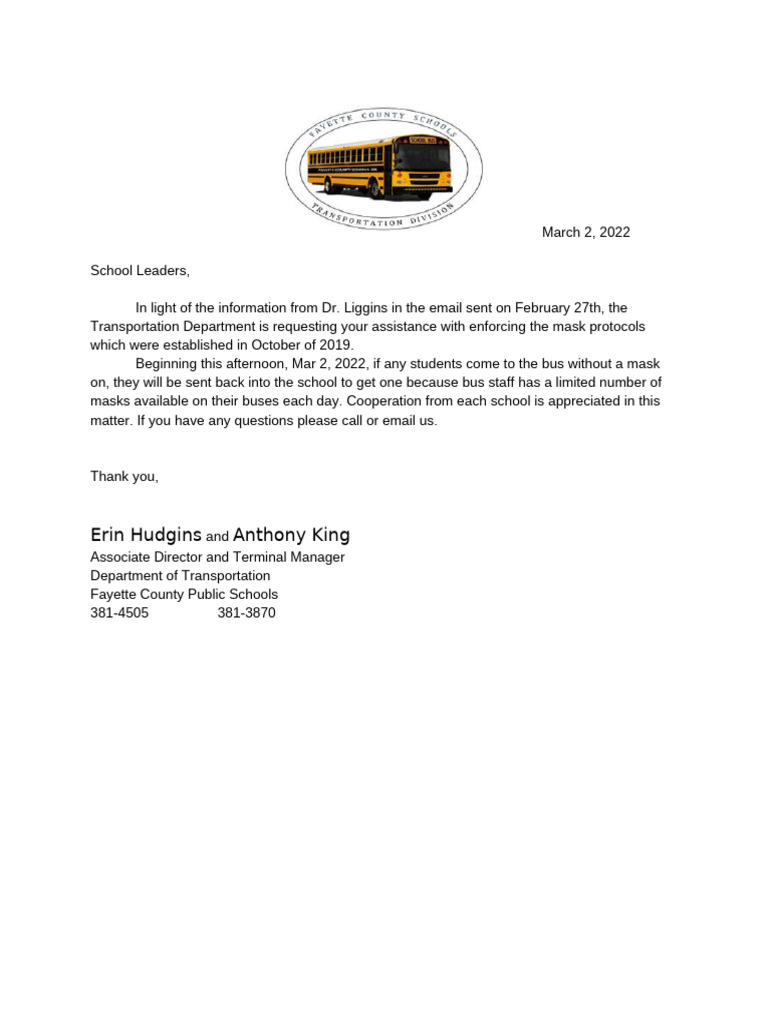 2022-03!02!13!42!49 - Mask Letter To Schools About Transportation 2 | PDF