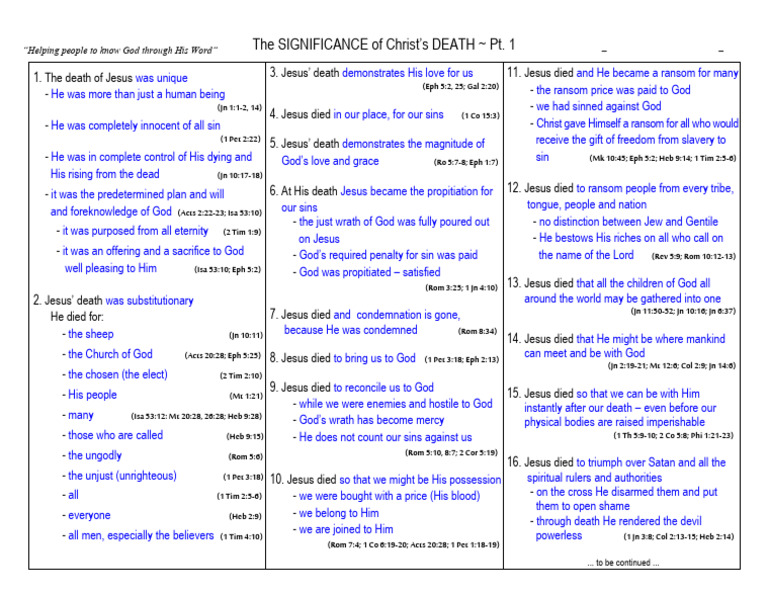 Gospel of Salvation - WK 10 (The Significance of Christ's Death ...