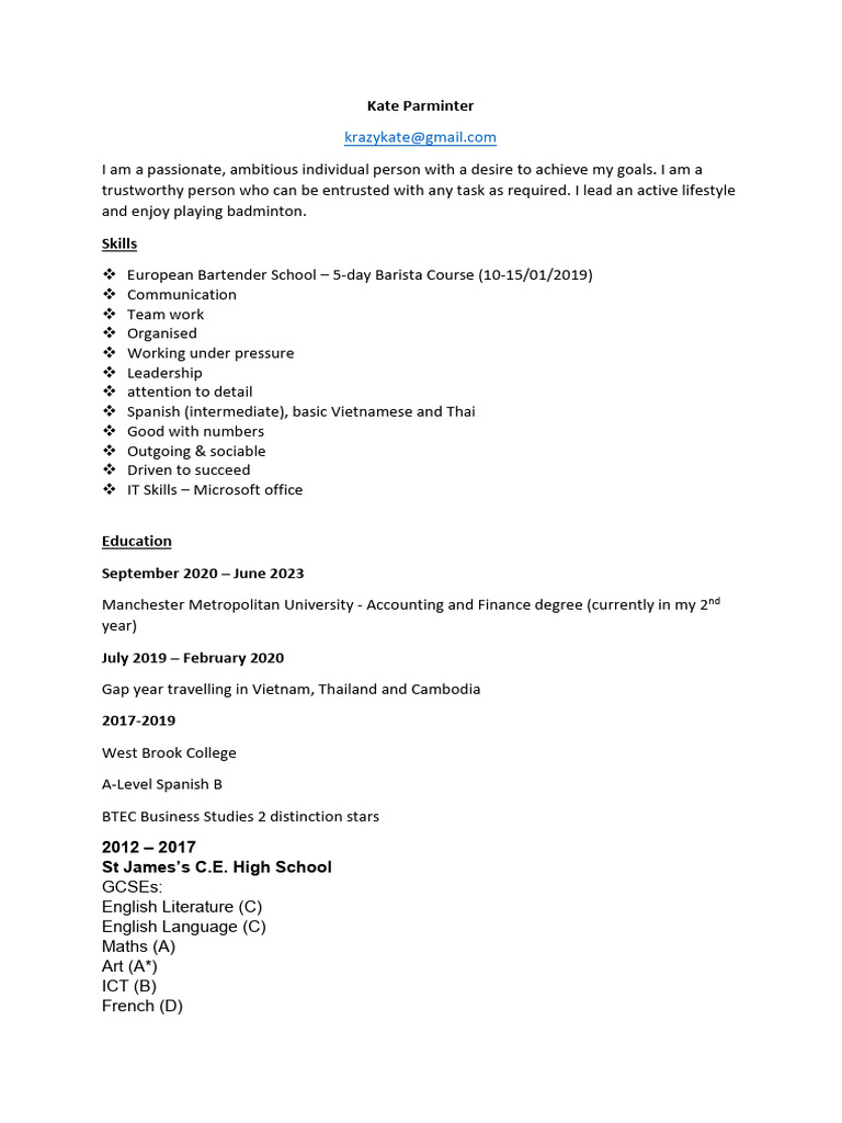 Example CV 1 | PDF