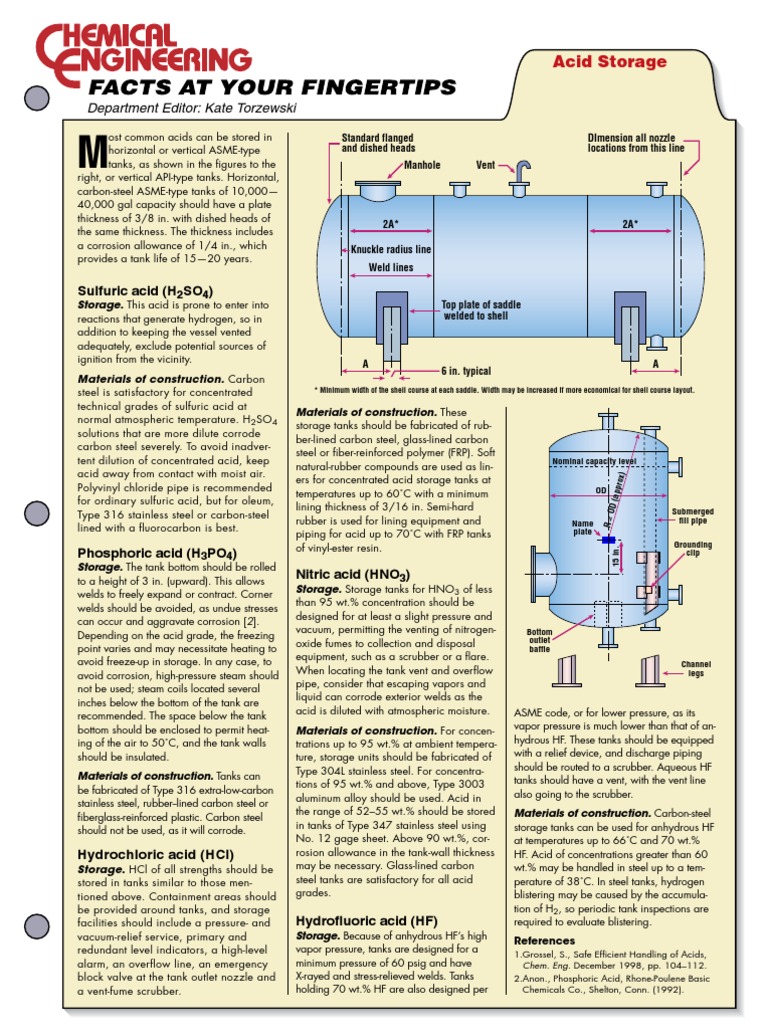 Acid Storage Tank Design Guidelines | PDF | Stainless Steel | Corrosion