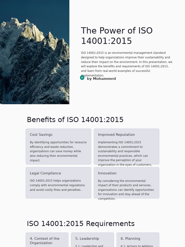 The Power of ISO 140012015 | PDF