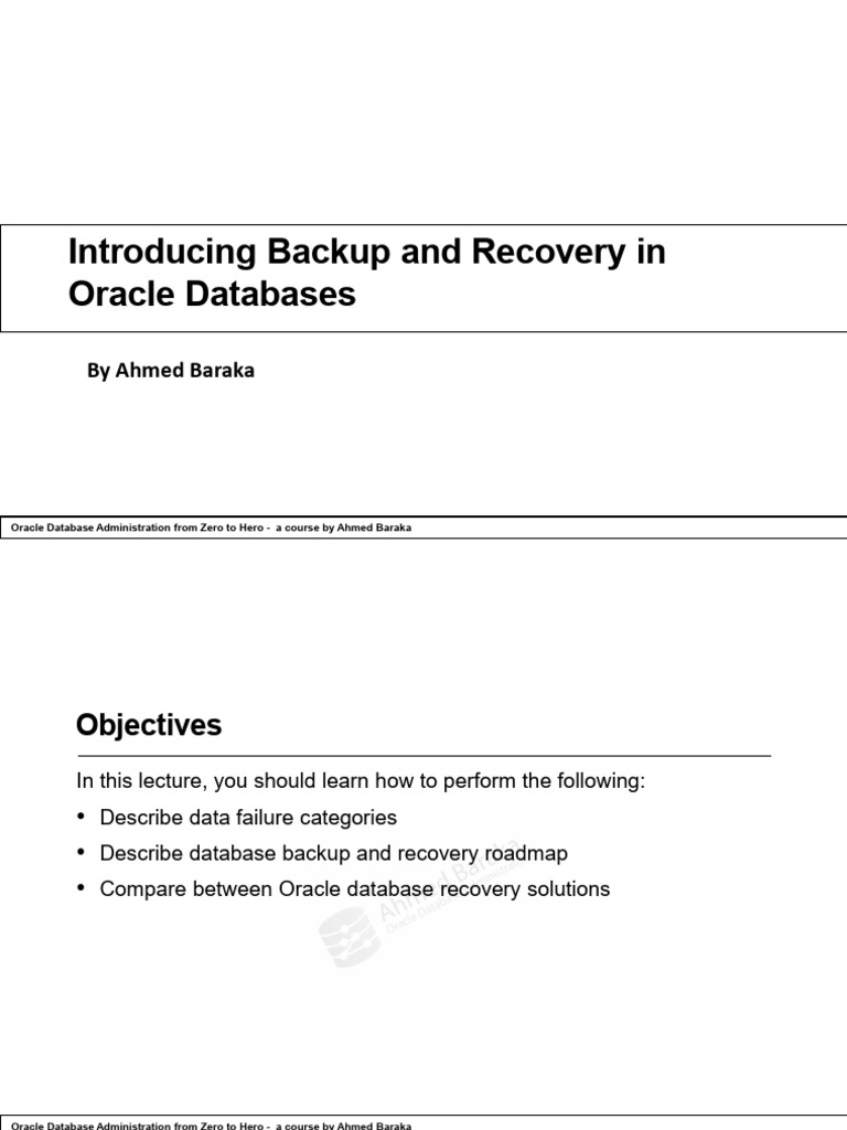 Introducing Backup and Recovery | PDF