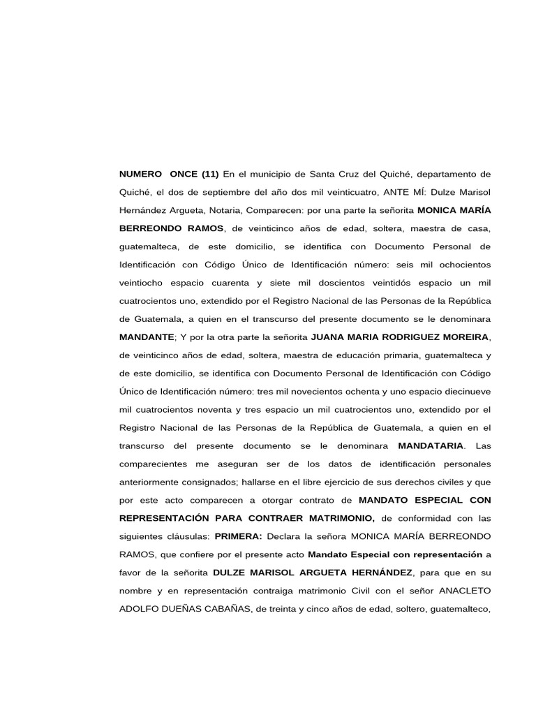 11 Mandato especial con representacion para contraer matrimonio - copia ...