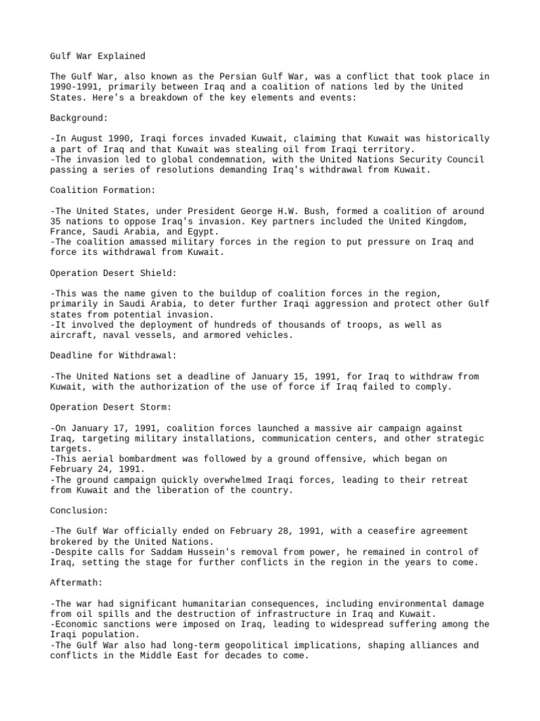 Gulf War Explained Pdf