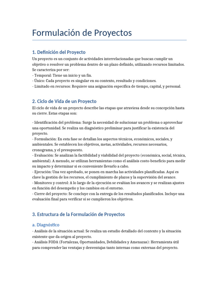 Pasos para Formular un Proyecto Efectivo | PDF | Presupuesto ...