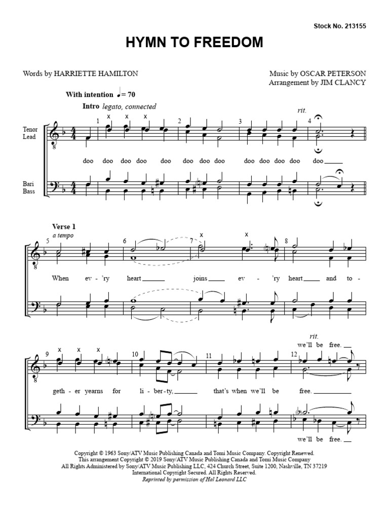 Hymn To Freedom Arr Jim Clancy | PDF
