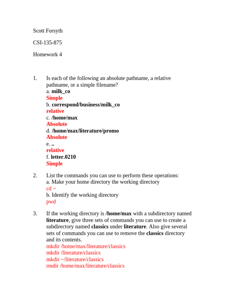 CSI-135 - Homework 4 | PDF