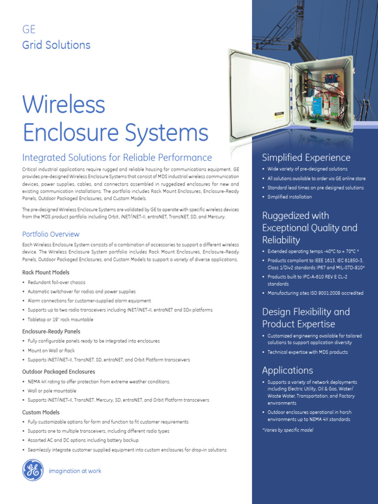 Wireless Enclosure System GEA-31982-E 170112 R006 HR | PDF