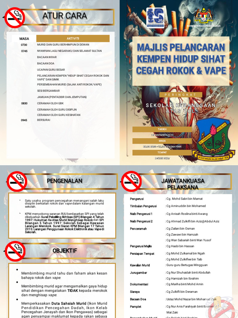 BUKU PROGRAM Hindari ROKOK DAN VAPE | PDF