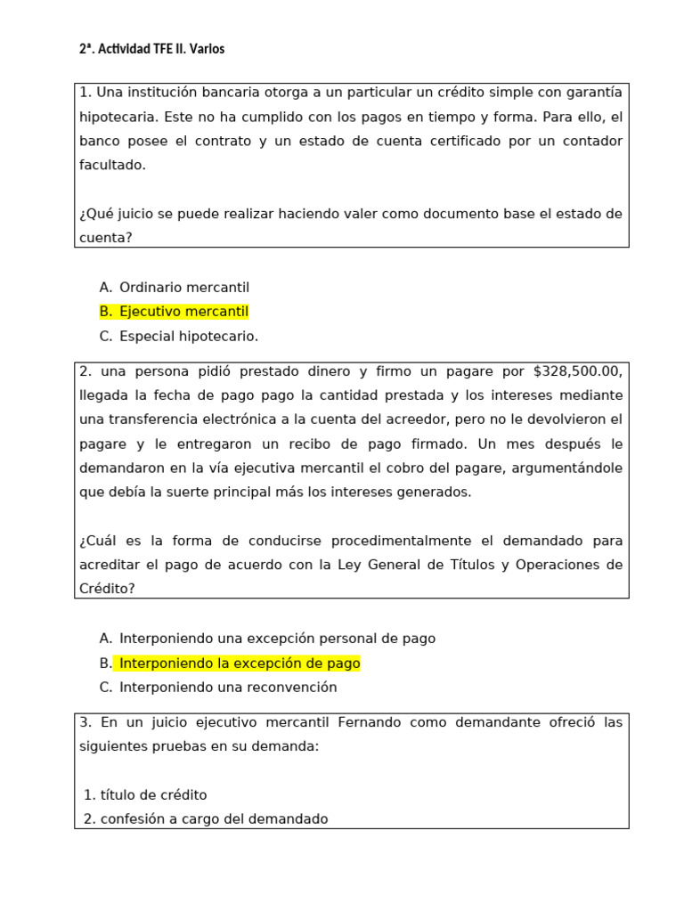 2a. Actividad Forms TFE II. Varios | PDF