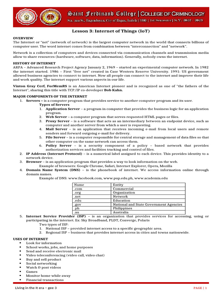 Internet of Things Module | PDF