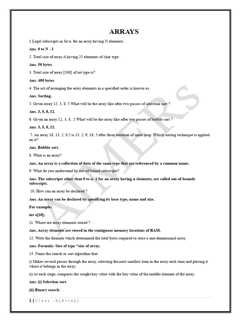 ARRAYS | PDF
