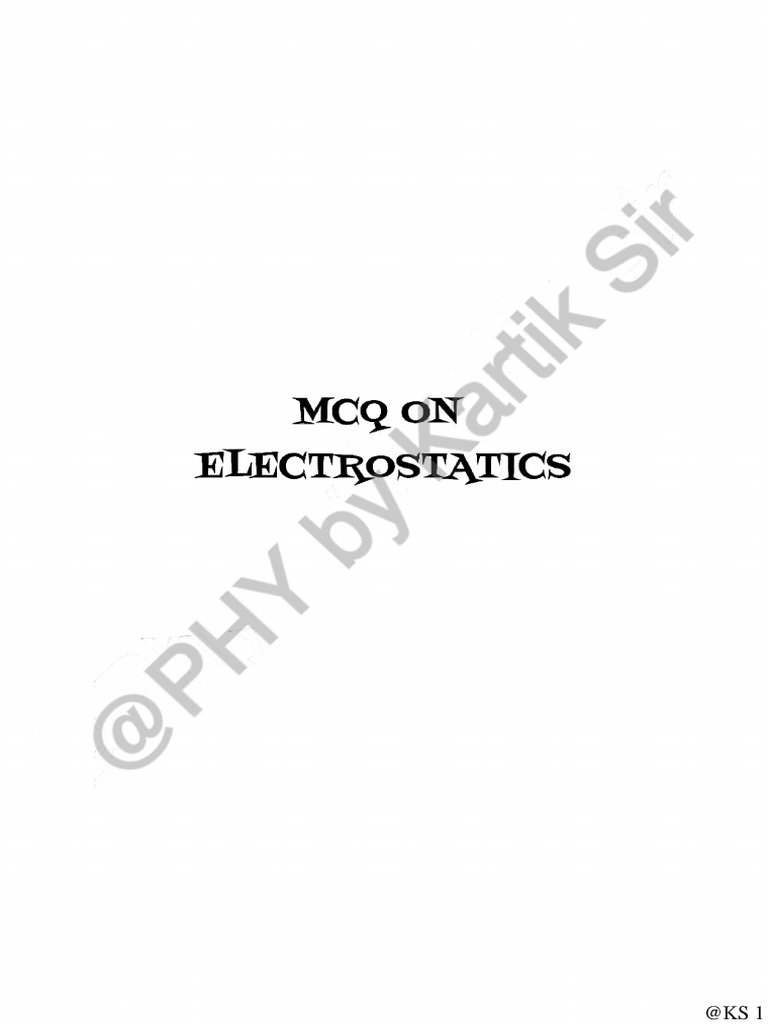 Mcq on electrostatics pdf