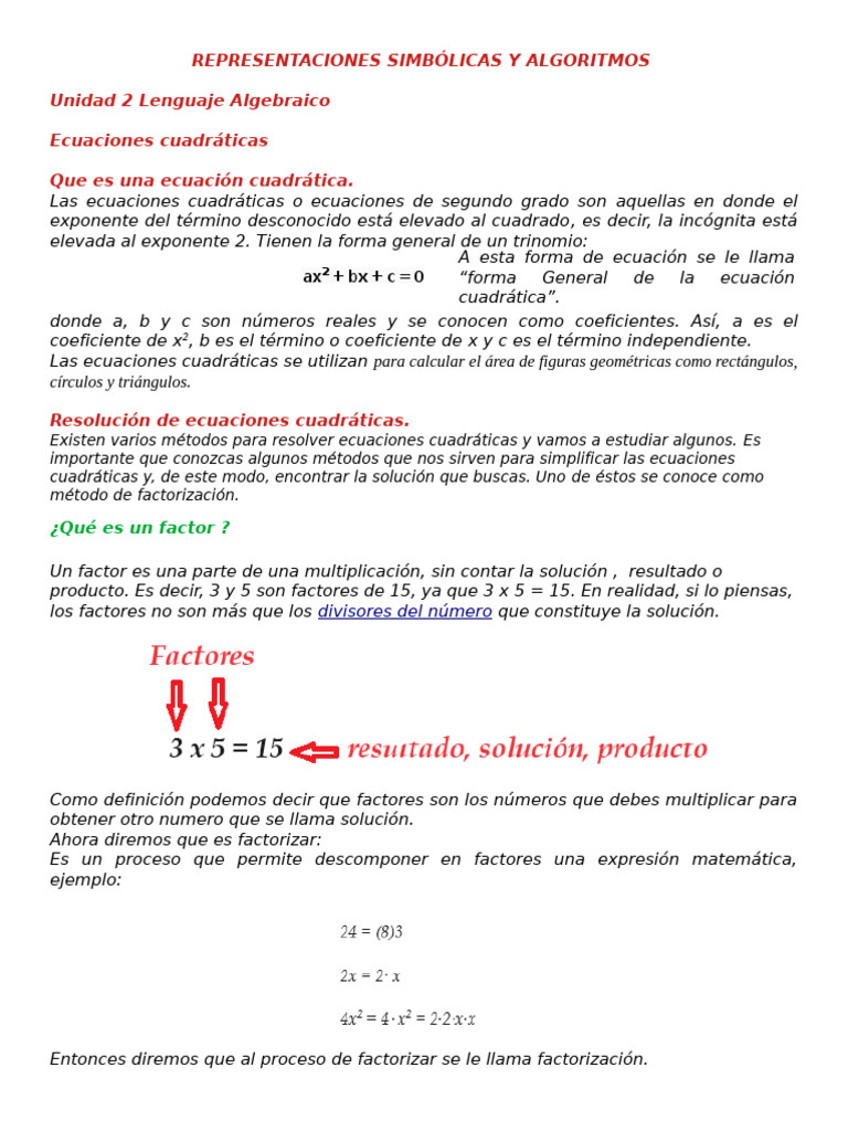 Representaciones Simbolicas y Algoritmos | PDF