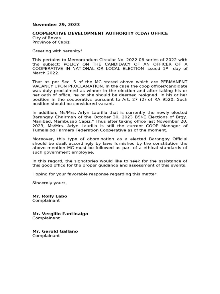 Cda Complaint | PDF