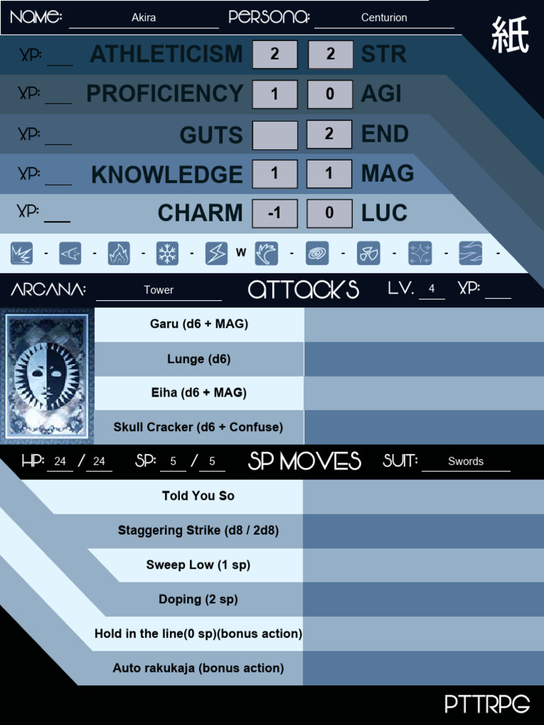 Ghost Character Sheet | PDF